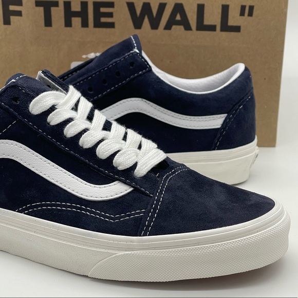 Old Skool Navy Blue Suede Vans - Picture 3 of 12